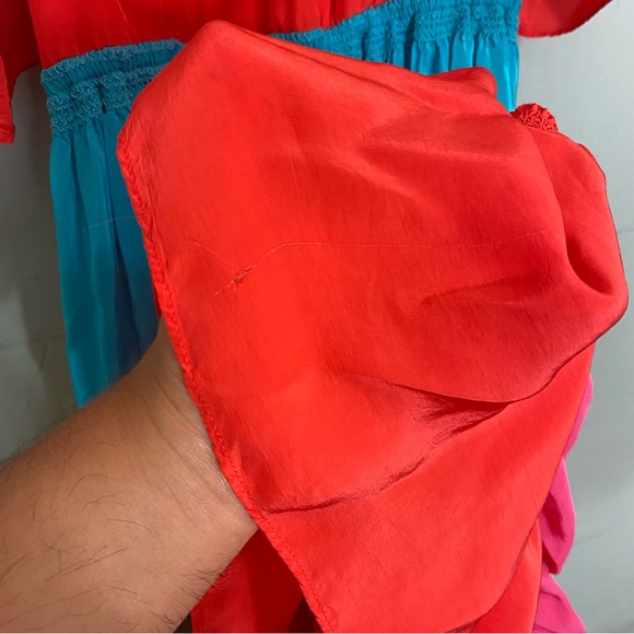 Alice + Olivia Kia Maxi Dress‎ Rainbow Tiered Size 2 - Picture 7 of 10